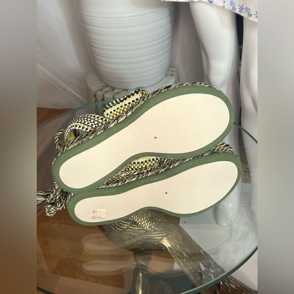 New Free People AMAMBAIH Beatriz Wrap Sandals Kaki-Lemon - Picture 6 of 8